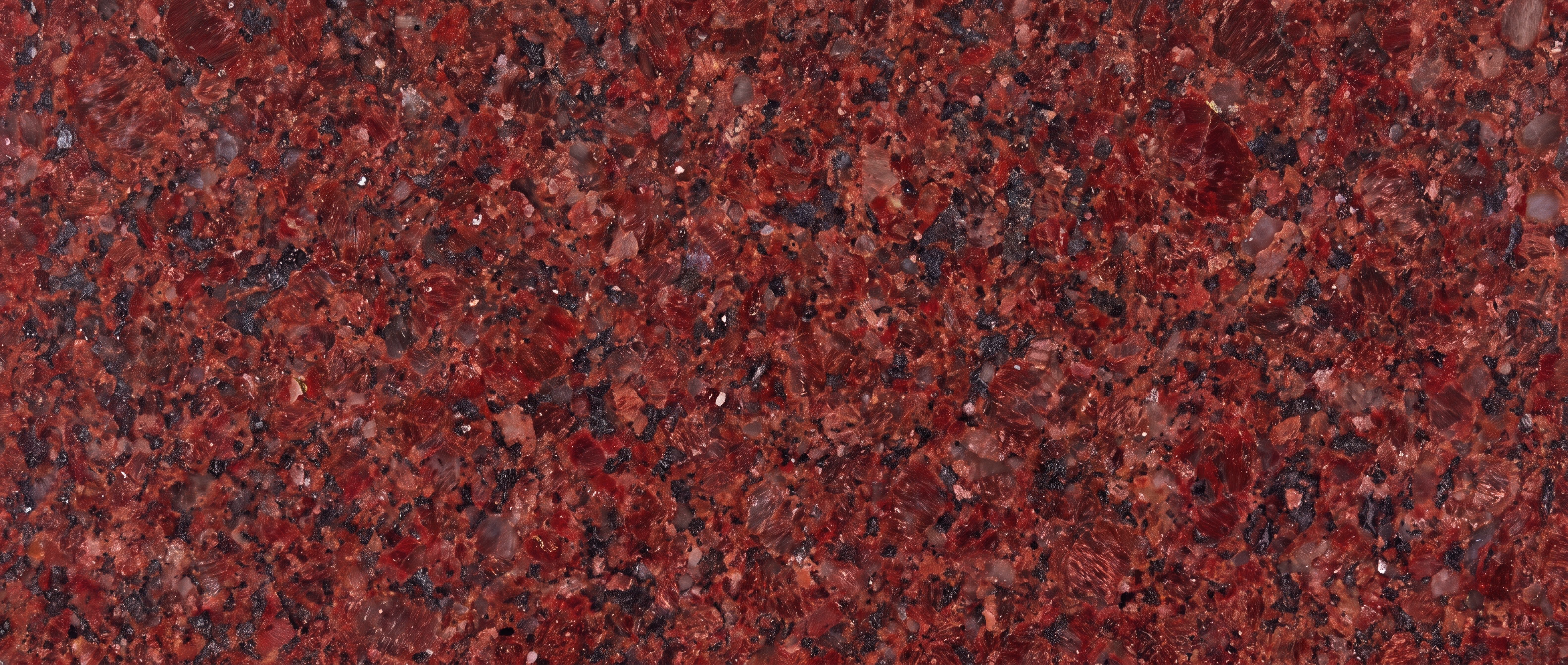 Martian Red granite slab scan, polished finish, close grain detail